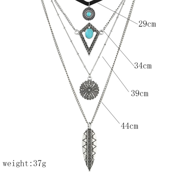 N13 | Boho Multi Layer Black Chocker Neklace - Picture 2 of 5